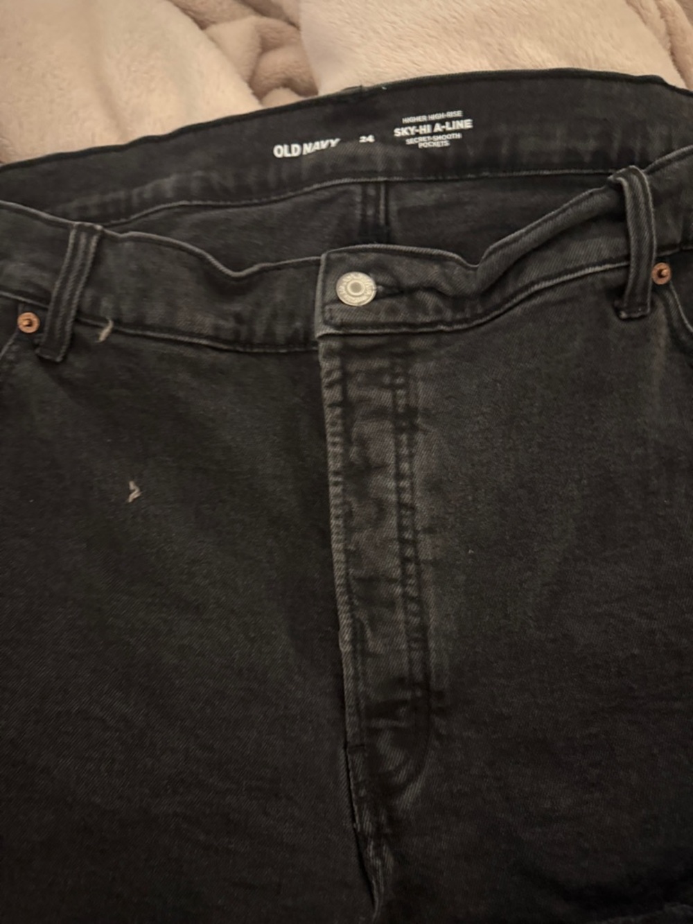 Old Navy Black High-Rise Jean A-Line Shorts
